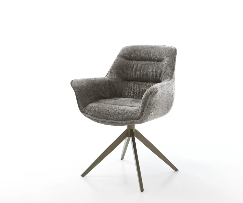 Bestel Nu Draaistoel Kaira-Flex bouclé zacht mud kruisframe breed afwerking met titanium 360° draaibaar rocker-functie Direct verzendklaar