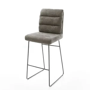 Aanbieding Barstoel Pela-Flex Bouclé zacht Mud Sledeonderstel metaal zwart Zwart Direct verzendklaar