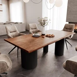 Aanbieding Eettafel Edge 200x100 acacia bruin Troa metaal zwart Direct verzendklaar