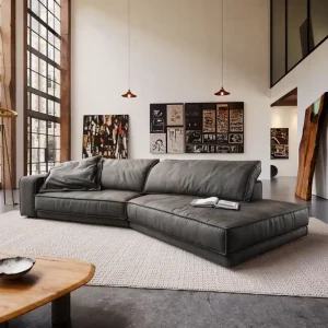 Beste Prijs Big-sofa Snoosh 400x150 cm Microvezel zwart Vintage Recamiere rechts Direct verzendklaar