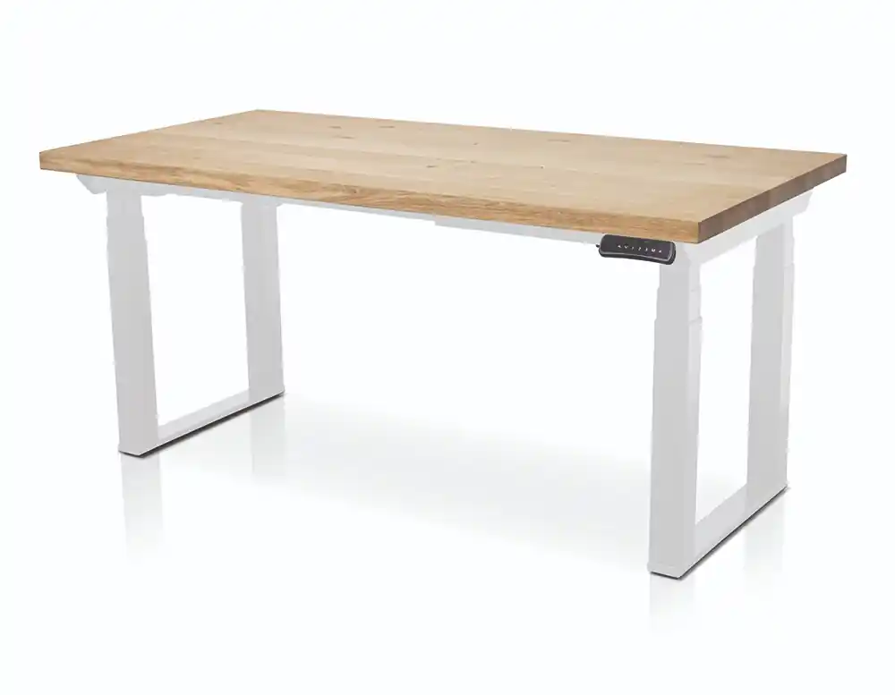 Populair Zit sta bureau elektrisch Lineaflex MRC PRO Solid massief eiken blad 120x80 cm .