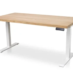 Zit sta bureau elektrisch Lineaflex MRC PRO massief eiken blad 160x80 cm. Meest Verkocht