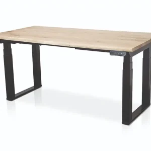 Zit sta bureau elektrisch Lineaflex MRC PRO Solid massief eiken boomstam blad 180x90 cm. Koop Vandaag