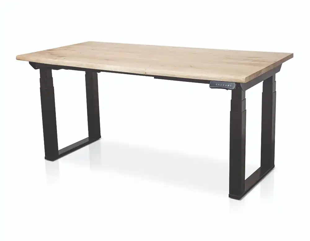 Zit sta bureau elektrisch Lineaflex MRC PRO Solid massief eiken boomstam blad 180x90 cm. Koop Vandaag