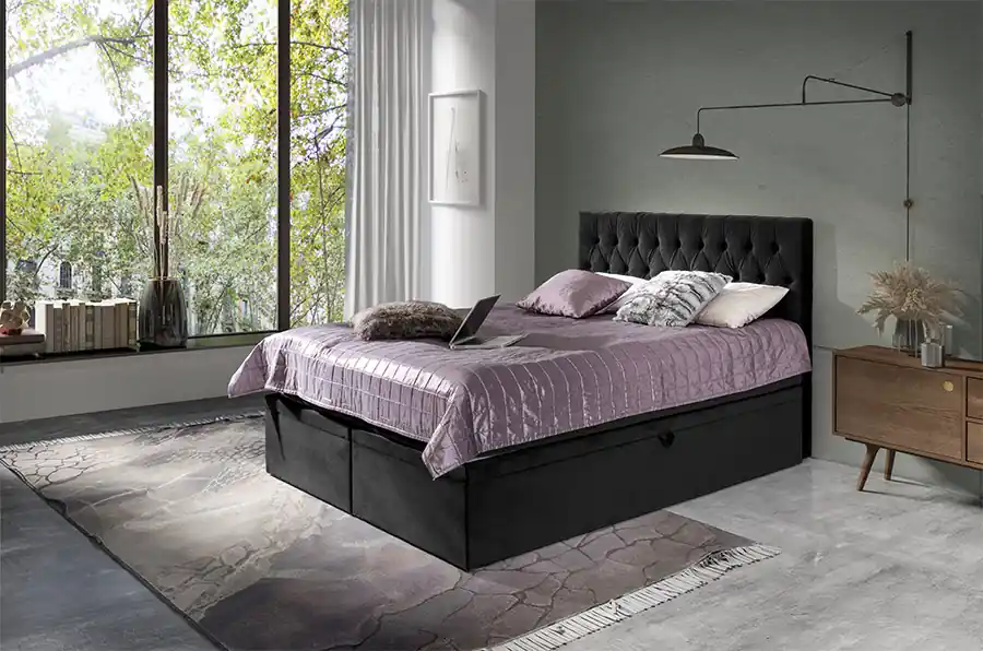 Boxspring Havana - taupe - velvet (160 cm) Speciale Aanbieding