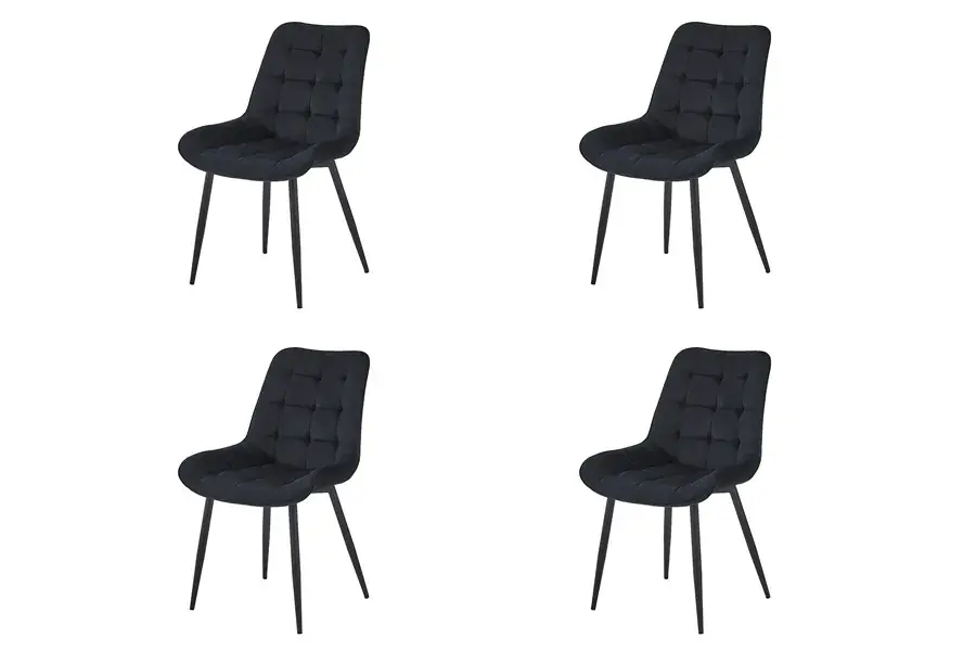 Rechtstreeks Van De Fabrikant Hoekbank Croma - velvet - zwart - rechts