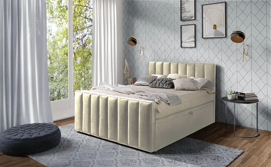 Nieuw Boxspring Havana - taupe - velvet (140 cm)