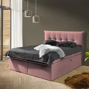 Beste Prijs Boxspring Cairo - oudroze - velvet (160 cm)