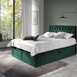 Premium Boxspring Den Haag - groen - velvet (140 cm)