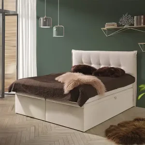 Populair Boxspring Den Haag - beige - velvet (180 cm)