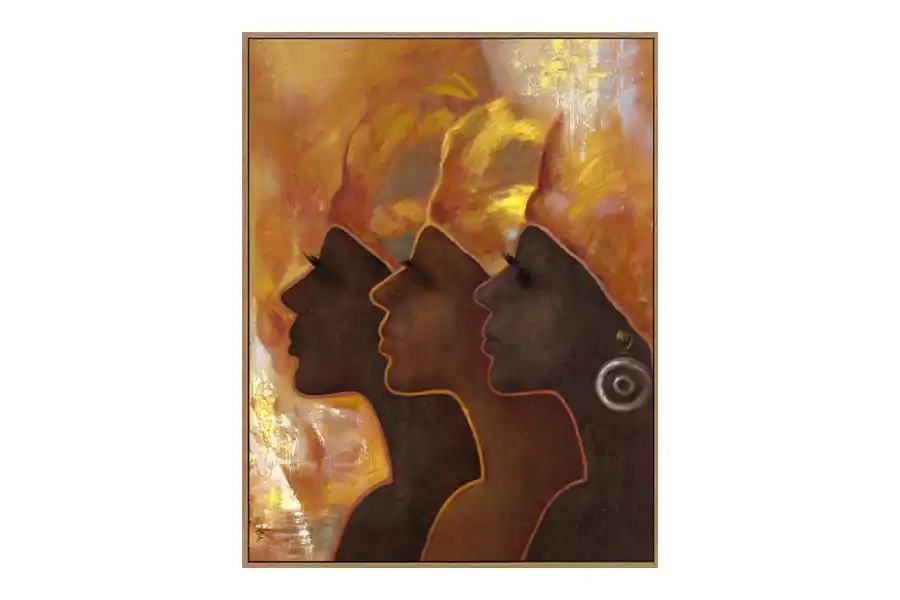 Gecertificeerd Schilderij Afrikaanse vrouw - aardetinten