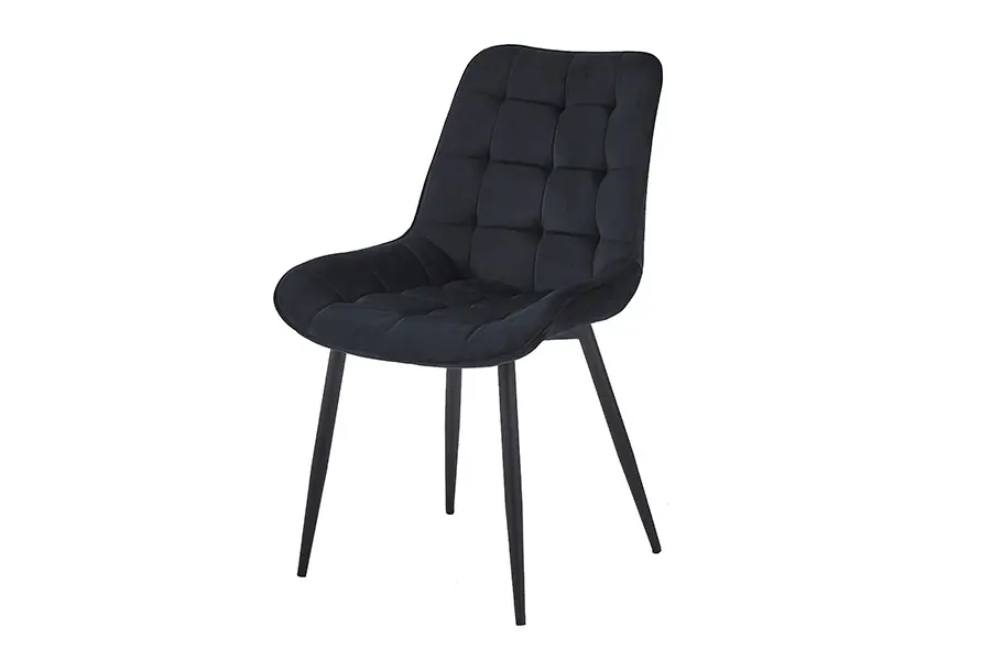 Dagaanbieding Eetkamerstoel Bloqs - velvet - zwart - set van 4