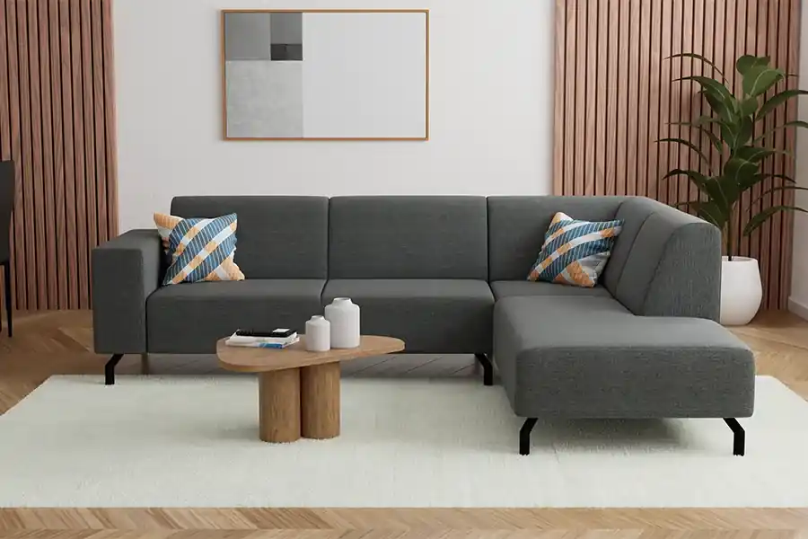 Hoekbank Utrecht - stof - antraciet - rechts Dagaanbieding