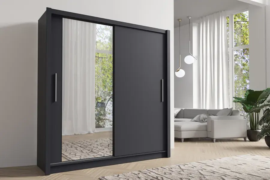 Lage Prijs Kledingkast Gosierra - grijs - (150 cm)