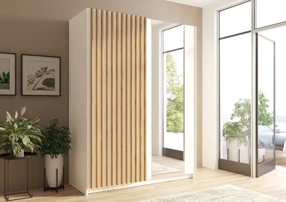 Aanbieding Kledingkast Gose - met spiegel - artisan (150 cm)
