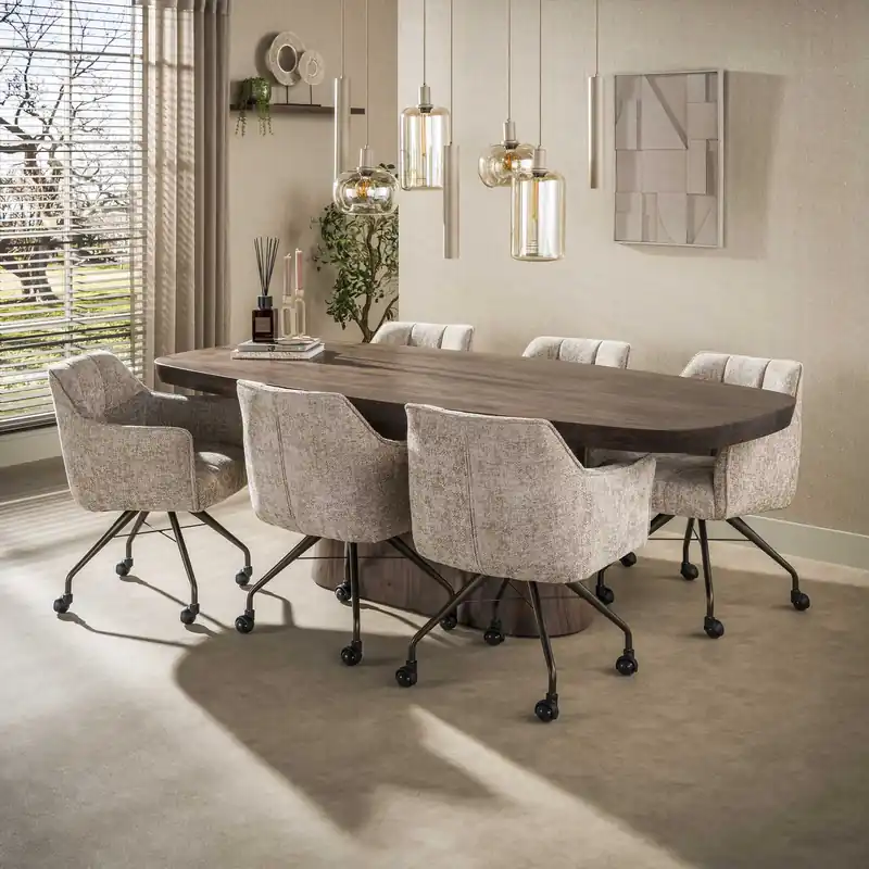 Eettafel Arcadia deens ovaal 240cm / Massief acacia bruin Beste Prijs