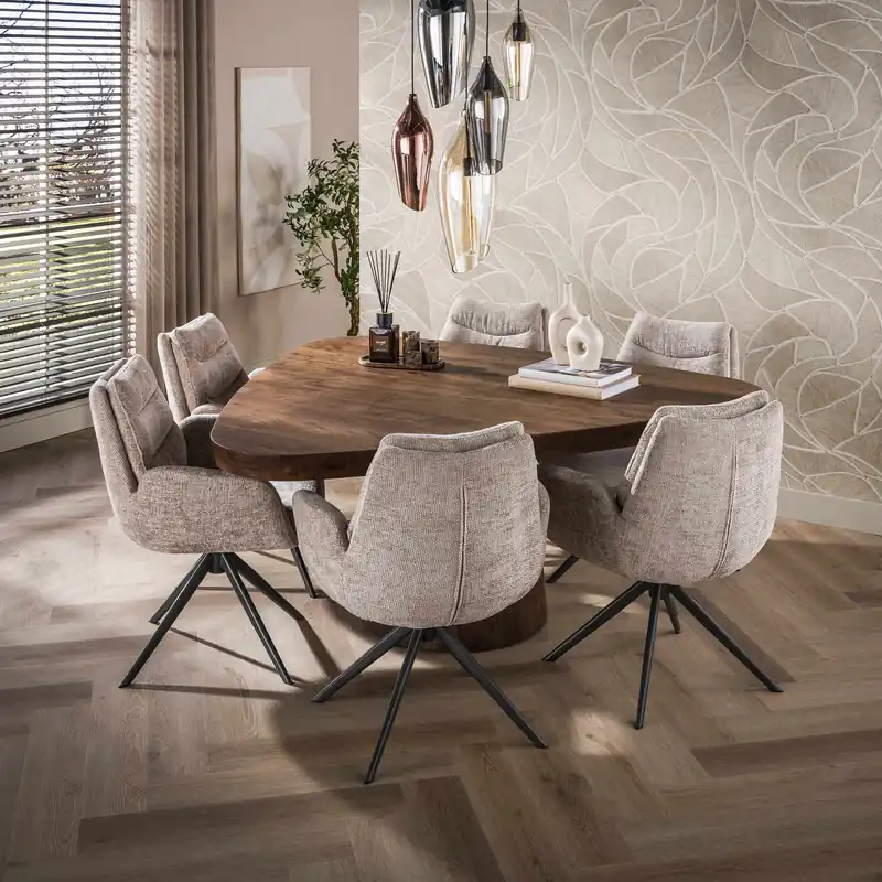Premium Eettafel Arcadia triangle 165cm / Massief acacia bruin
