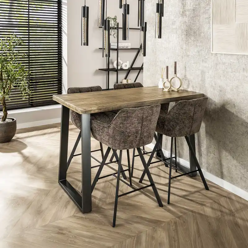 Beste Prijs Bartafel Massief trapeziumvorm 135cm / Massief mango antiek