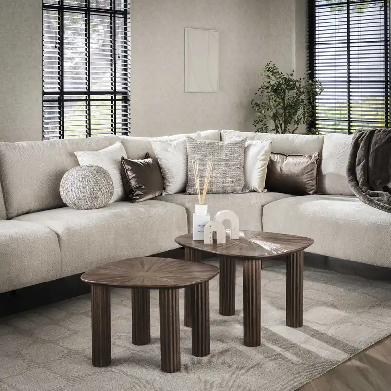 Aanbieding Salontafel Maya Teak vierhoekig set van 2 / Massief teak espresso