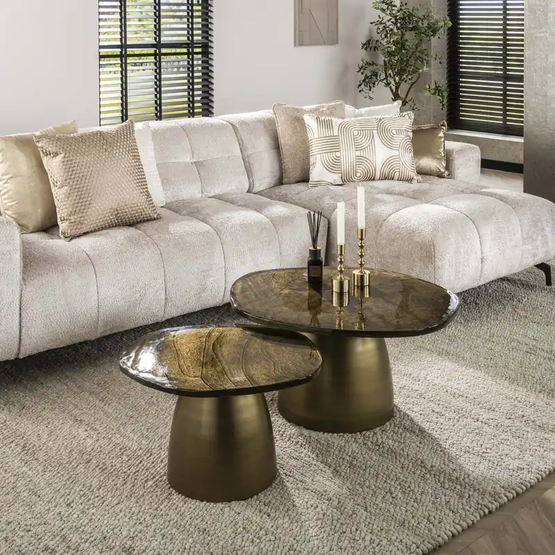 Salontafel Eclipse set van 2 / Antiek goud Tijdelijk Beschikbaar