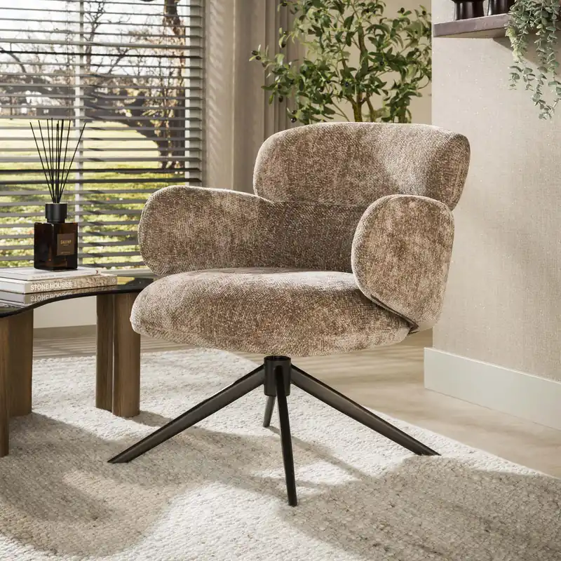 Fauteuil Flex draaibaar / Hoven champagne-bruin Korting