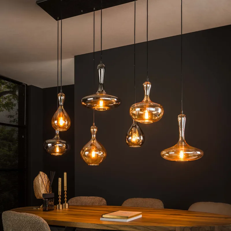 Aanbieding Hanglamp Karaf 4+3-lichts / Artic zwart