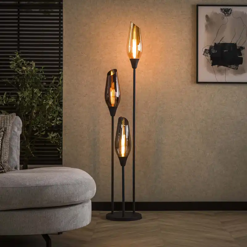 Direct Beschikbaar Vloerlamp Cocoon 3-lichts / Zwart