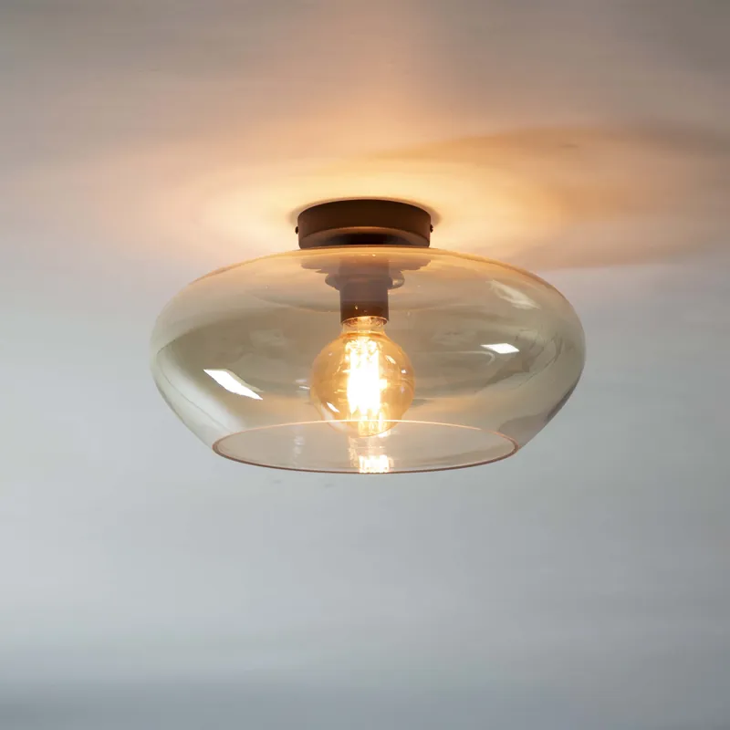 Betrouwbaar Plafondlamp Elevate 1-lichts / Amber glas