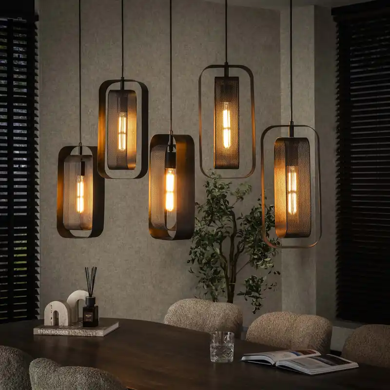 Hanglamp Mesh Rotate 5-lichts / Artic zwart Gereduceerde Prijs