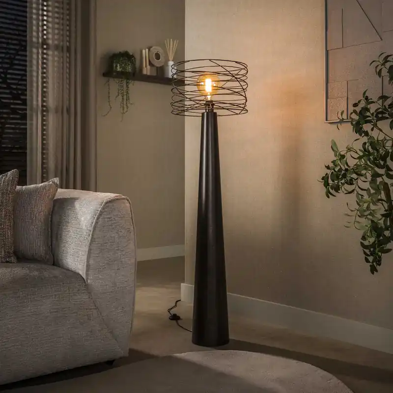 Gratis Retour Vloerlamp Curl 1-lichts / Urban bruin