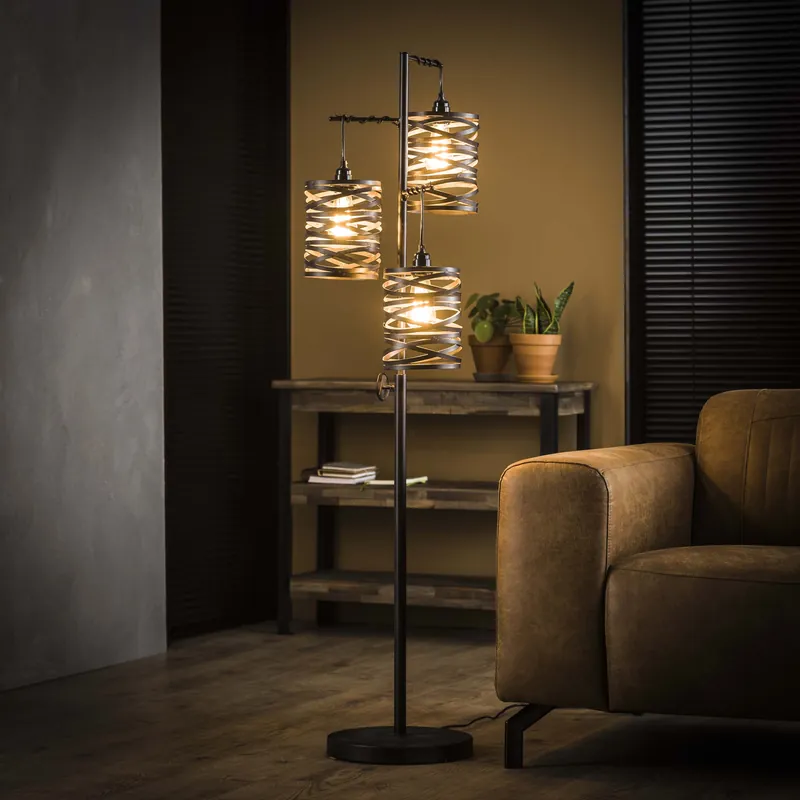 Goedkoop Vloerlamp Spindle 3-lichts / Slate grey