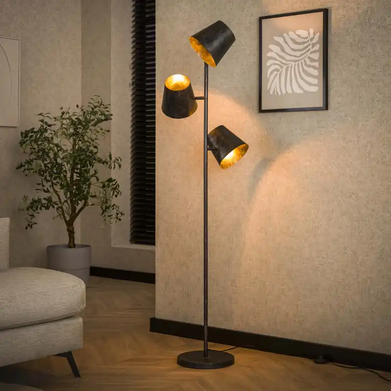Gratis Retour Vloerlamp Kinetic 3-lichts / Charcoal