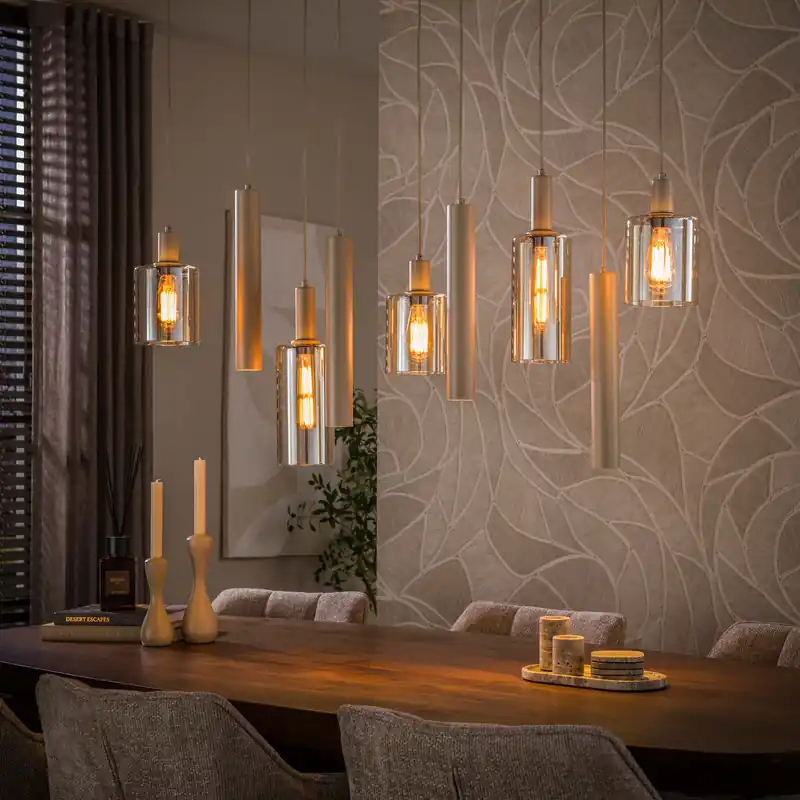 Hanglamp Sepiora 5+4-lichts / Beige Bestel Nu