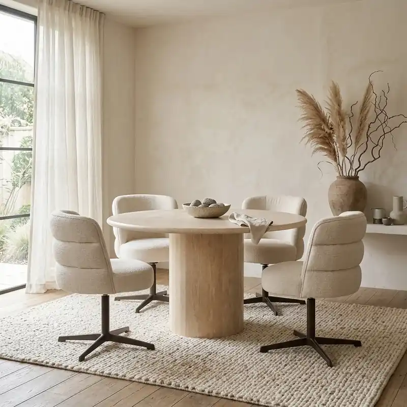 Bestel Nu Eettafel Alexander Jones beige 130Ø (Renaissance)