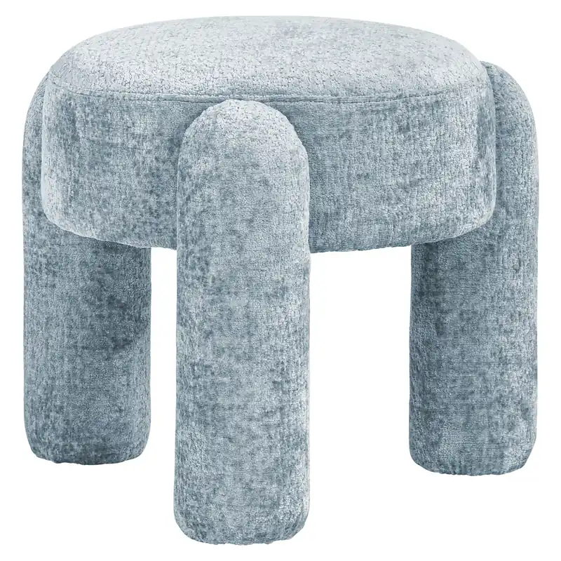 Flitsaanbieding Poef & Voetenbank Holly light blue chenille