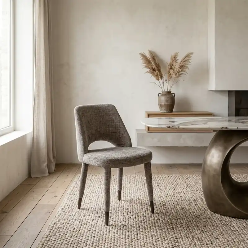 Aanbieding Eetkamerstoel Cecilia niagara stone brandvertragend (set van 2)
