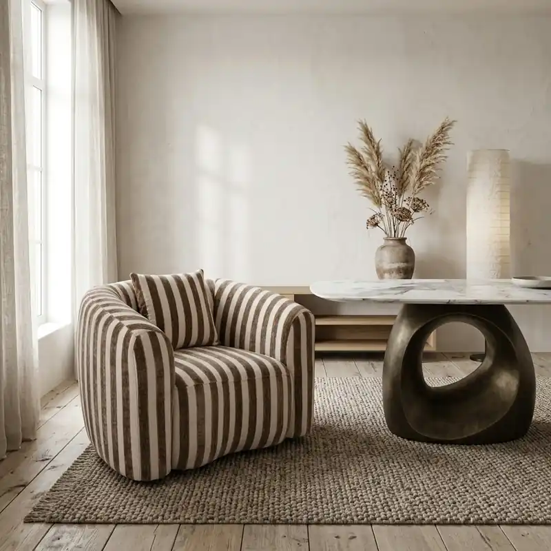 Lounge stoel Luxandra stripes sand Beste Prijs