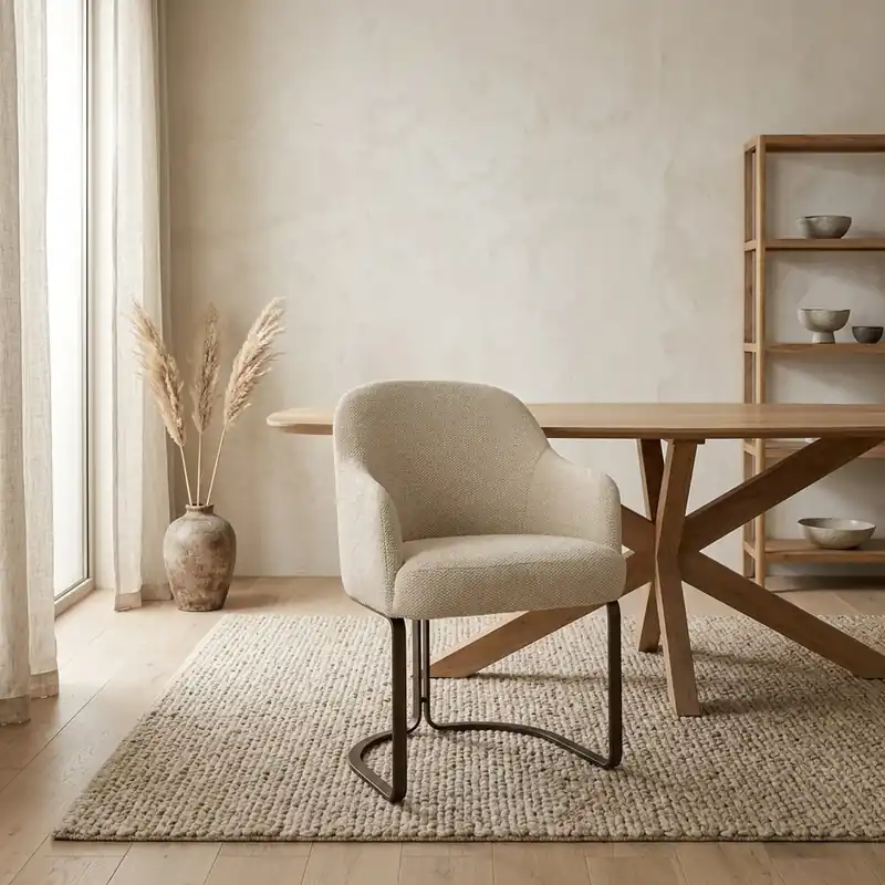 Uitverkoop Eetkamerstoel Hadley natural boldweave brandvertragend
