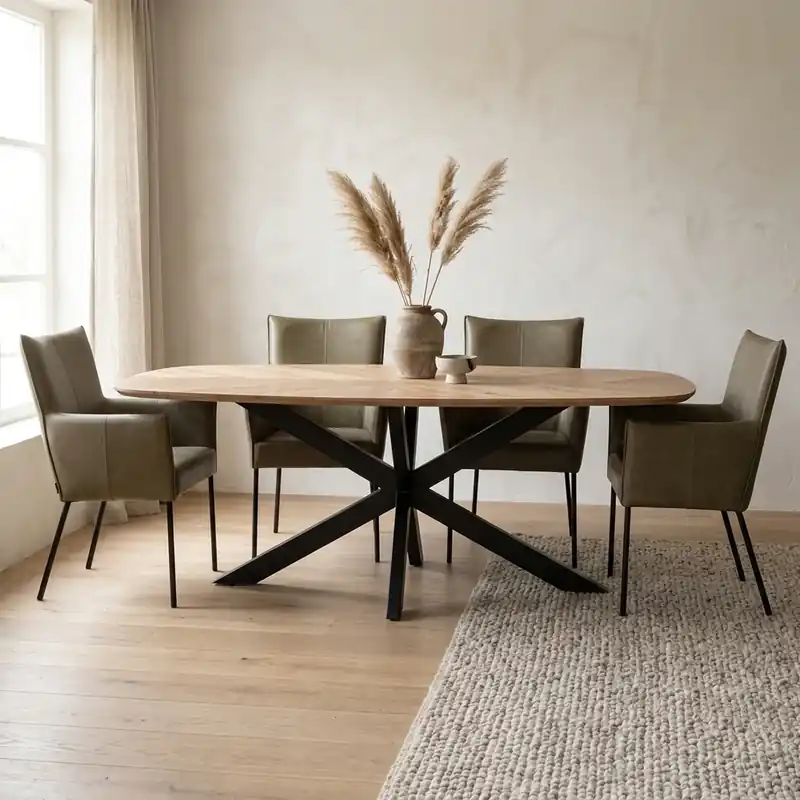 Direct Verzonden Eetkamertafel Silvi naturel Deens ovaal