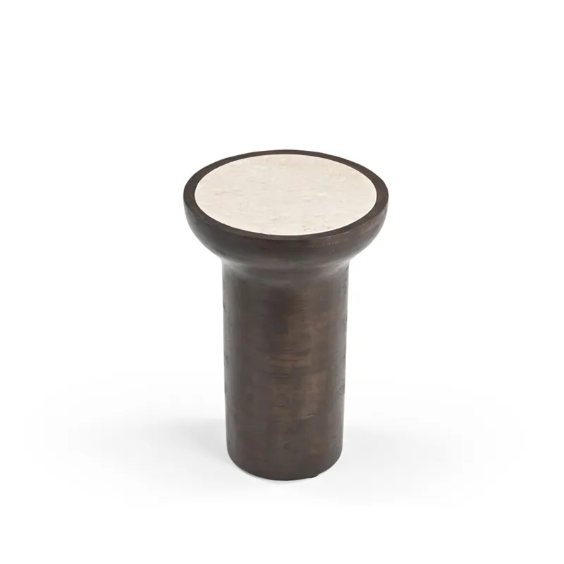 Bijzettafel Zoë Bruin Marmer 33 cm Speciale Aanbieding