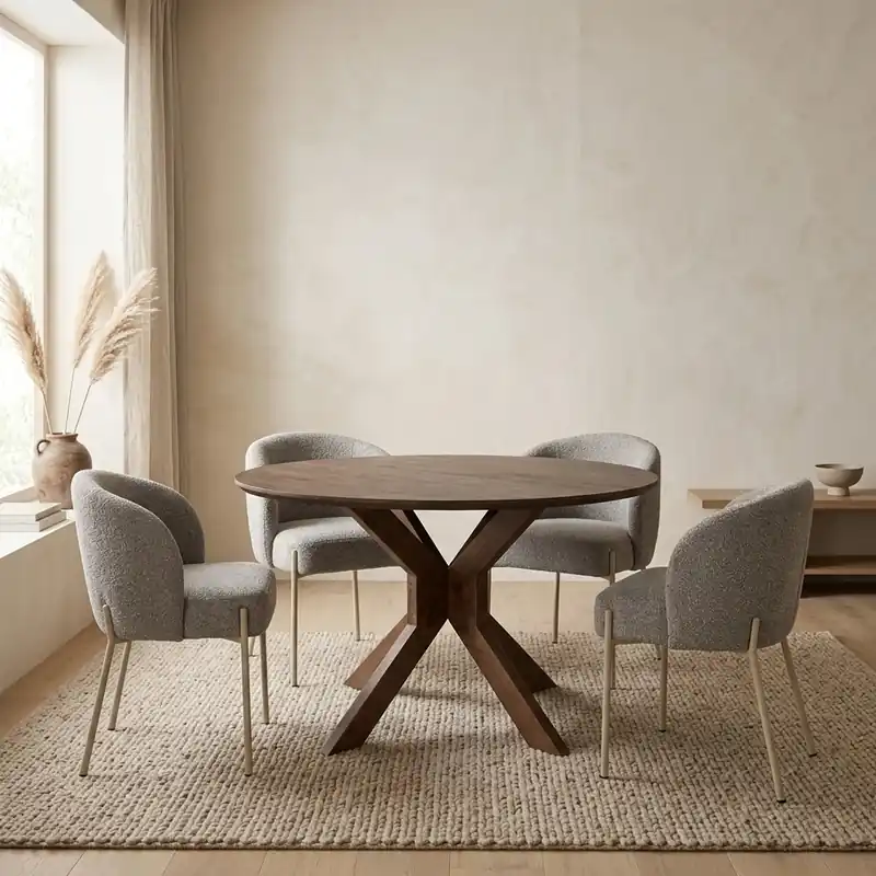 Nieuw Eetkamertafel Ø130, Acacia Marron Brown