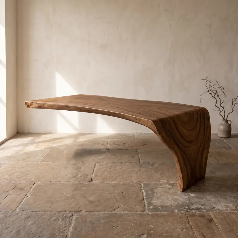 Direct Beschikbaar Waterval boomstamtafel suarhout 290 cm
