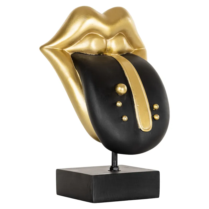 Decoratief object Tongue black/gold Speciale Aanbieding