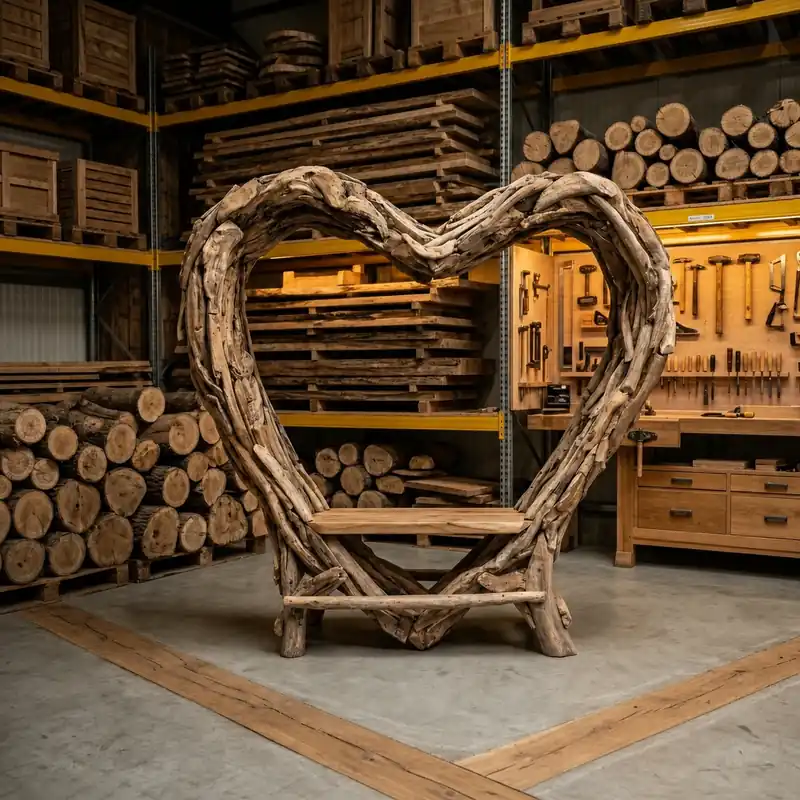Hartenbank van massief gerecycled teakhout Fabrieksprijs
