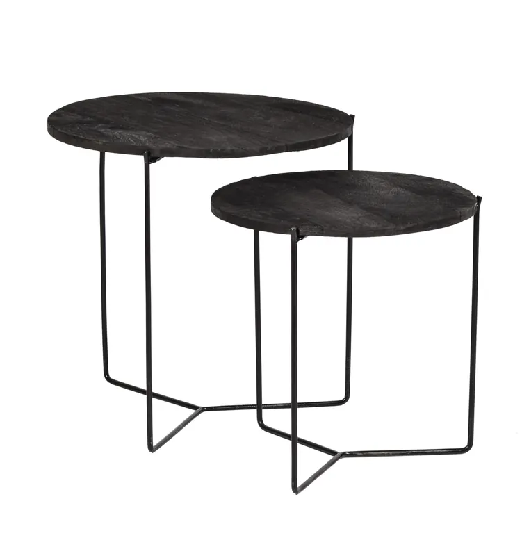 Bijzettafel Mason Black/Black set van 2 Beste Prijs