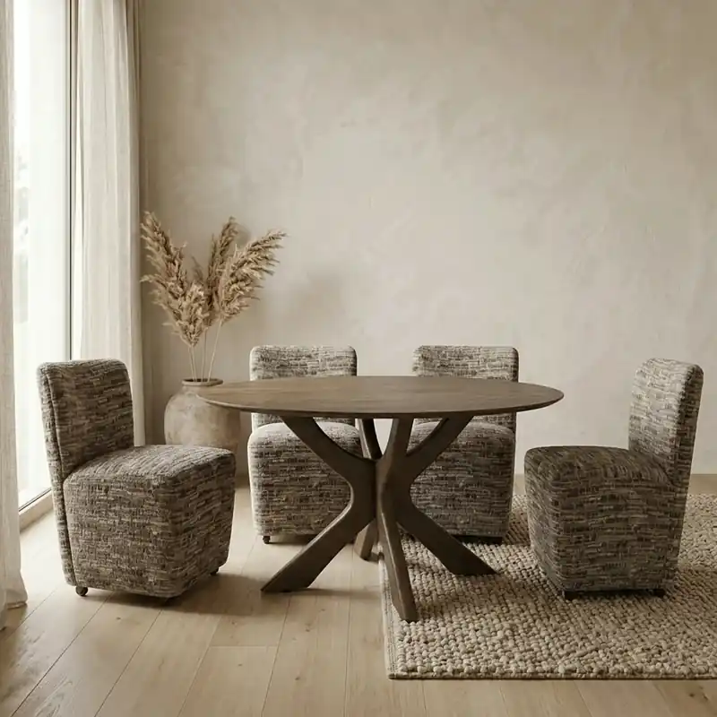 Eettafel Montreaux Round Brown 130cm Gecertificeerd