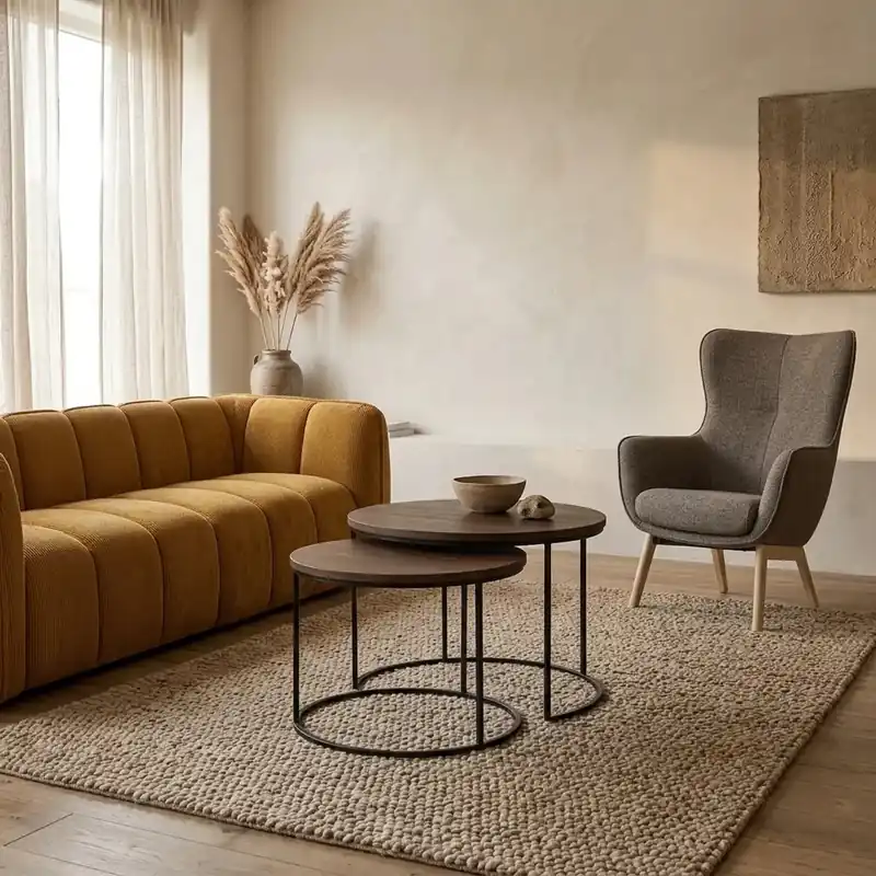 Aanbieding Salontafel Madison Brown 70 cm set van 2