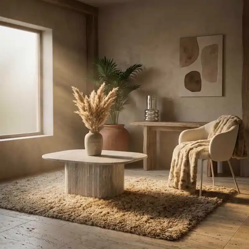 Salontafel Dorique Bruin Marmer & Mango hout Betaalbaar