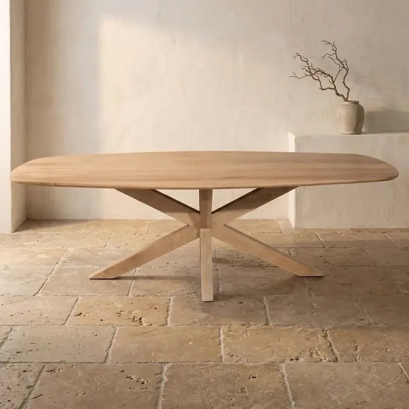 Koopje Deens ovale eettafel Nina Naturel Mangohout 210 cm
