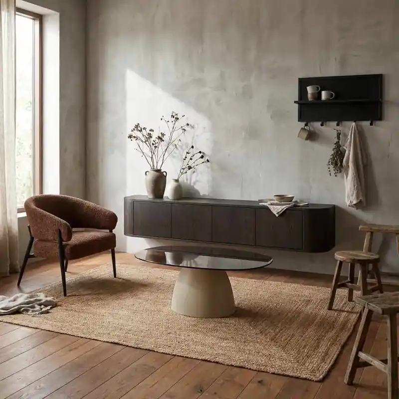 Zwevend tv-meubel Novero Espresso Zwevend 220cm Aanbieding